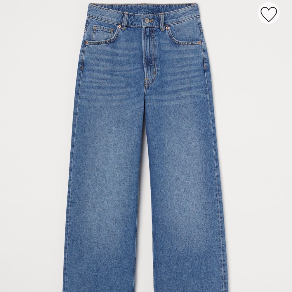 H&M Wide Leg Medium Blue Jeans Size 6 NWT